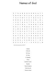 Names Of God Word Search Puzzle Names Of God Bible Lessons For Kids Bible Study For Kids
