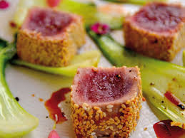 Recette Tataki De Thon Au Sesame Wok De Pak Choi Recette Tataki De Thon Idee Recette Thon