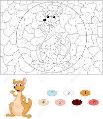 27 design coloring pages printable. Cartoon Kangaroo Color By Number Educational Game For Kids Royalty Free Cliparts Vectors And Stock Illustration Image 66101106