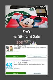 If you are logged in at the end of checkout, it will be. Fry S 4x Gift Card Sale 365 Magical Days Of Travel