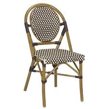 Dainty Aluminum And Cane Light Walnut Circle Back Outdoor Restaurant Side Chair In 2020 Bistro Chairs Outdoor Patio Furniture Sets French Bistro Chairs