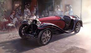 Bugatti Tipo 55 Roadster 1932 Bugatti Automotive Art Packwood