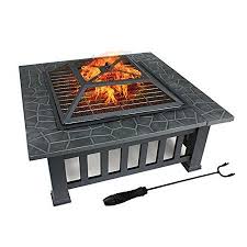 Zeny 32″ outdoor square metal fire pit with cover, available via amazon. Pin On Patio Y Jardin