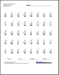 Multiplication Worksheets For Progressive Twelve Times Table Multiplication Worksheet Math Worksheets Basic Math Worksheets Printable Math Worksheets