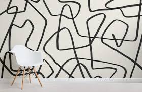 3840×2160px (4k ultra hd), 1920×1080px (full hd), 1600×900px, 1280×800px. Black Beige Cool Doodle Abstract Wallpaper Mural Hovia