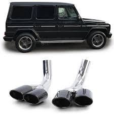 Mercedes benz g klasse felgen schwarz 16 zoll w463. Auspuff Endrohr Blenden Edelstahl Schwarz Fur Mercedes G Klasse W463 G500 G55 Kaufen Bei Carparts Online Gmbh