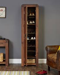 We're committed to providing customers with. Shoe Cabinet Storage Unit Tall Narrow Solid Walnut Dark Wood Office Shiro Ebay