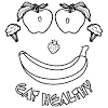 Healthy food coloring pages to print. 1