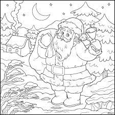 dessin a imprimer le pere noel dans un paysage d hiver coloriage mandala oeuf