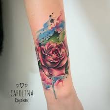 So Beautiful Rose Tattoo Watercolor Carolina Avalle Watercolor Rose Tattoos Rose Tattoos Feather Tattoos