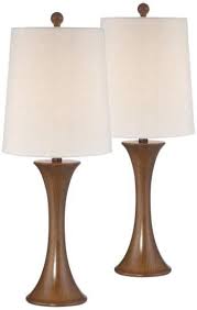 Brandon Walnut Column Table Lamp Set Of 2 12d24 Lamps Plus Table Lamp Sets Table Lamp Lamp Sets
