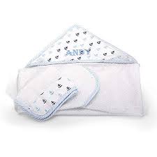 Our personalized animal hooded baby towels are adorable, but also practical. Amazon Com Personalized Baby Hooded Towel Cotton Soft Absorbent Custom Monogram Or Name Embroidered For New Born And Baby Shower Present Baby Bath Towel Blue Anchor Home Kitchen