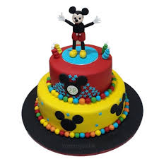 Fondant details & edible mickey mouse made from cereal treats & fondant. Mickey Mouse Clubhouse Cake Online Free Delivery Yummycake