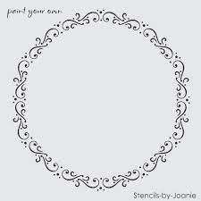 Stencil Shabby Cottage Fancy Swirl Dot 8 Circle Frame Border Pillow Sign Design Ebay Circle Frames Sign Design Dots Design
