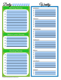Editable Daily Weekly Chore Schedule Blank Version