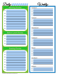 editable daily weekly chore schedule blank version