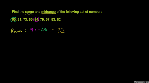 Check spelling or type a new query. Range And Mid Range Video Khan Academy