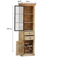 60 x 80 x 30 cm b x h x t, hinter den blickdichten türen können handtücher, toilettenpapier und andere badutensilien gut vor staub, wasser und ungewollten blicken geschützt werden, das schafft eine angeneheme ordnung im badezimmer. Vitrine Dave Im Landhausstil 60 X 200 Cm