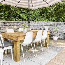 Create a relaxing outdoor dining atmosphere with the rectangular farmhouse trestle 37 x 72 dining table. 18 Diy Outdoor Table Plans