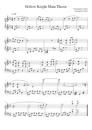 Hollow Knight Main Theme Sheet Music For Piano Download Free In Pdf Or Midi Main Theme Sheet Music Piano Sheet Music