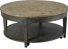 Reclaimed russian oak plank coffee table. Kincaid Furniture Plank Road Artisans Round Cocktail Table Farmhouse Coffee Tables By Unlimited Furniture Group Houzz
