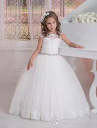 Cute Flower Girls Dresses For Weddings Kids Wedding Party Dresses Lace Appliques Ruched Tulle First Communion Dre Dama De Honra Vestidos Vestido Infantil Festa