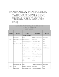 Rpt pendidikan jasmani tahun 5. Rancangan Pengajaran Tahunan Dunia Seni Visual Kssr Tahun 3 2013
