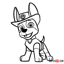 Free printable cartoon characters colouring sheets for kids. How To Draw Tracker Paw Patrol Step By Step Drawing Tutorials Paw Drawing Paw Patrol Tracker Paw Patrol Coloring Pages