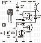 Transistorverstarker Mit Den Transistoren Bc327 Und Bc337 Ausgang Sounds Speaker Elektronische Schaltplane Elektroniken Elektronische Schaltung