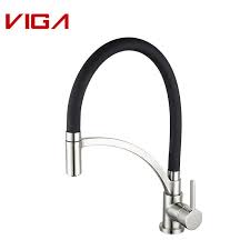 This faucet is equipped with diamond seal technology that reduces the chance of water coming in contact with these features combine with a black finish to give this faucet a contemporary appearance that can complement almost any kitchen style. Supply Certificate Pull Down Rubber Hose Chrome Kitchen Faucet