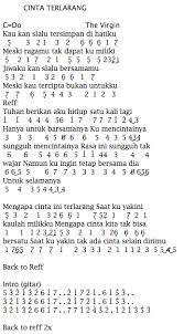 Sing with lyrics to your favorite karaoke songs. Not Angka Pianika Lagu The Virgin Cinta Terlarang Not Angka