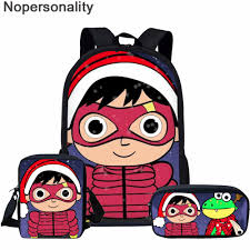 Enhance your ryan's world bedding with red titan wall decorations. Twoheartsgirl School Bags For Boys Girls Cartoon Print Ryan S World Pattern 16inch Backpack Kids School Book Bag Mochila Escolar Buy At The Price Of 7 49 In Aliexpress Com Imall Com