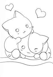 Dibujos Para Colorear De Gatos Kawaii