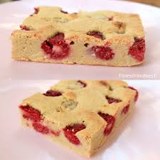 Blondies Aux Framboises Sans Sucre Ajoute Sans Gluten Sans Lait Recette Blondie Recette Dessert Chocolat Sain