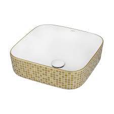 15 x 15 inch bathroom vessel sink gold