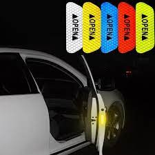 4pcs Car Sticker Reflective Tape Warning Mark Accessories Exterior For Audi A3 A4 A5 A6 A7 A8 B6 B7 B8 C5 C6 Tt Q3 Q5 Q7 S3 S4 Br Yaris Toyota