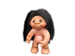 Black hair troll doll, vintage, by russ. A Troll Timeline Superradnow