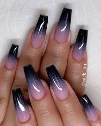 As you can see, the flowers look amazing with the clear base and some nails feature pink and purple ombre art and the other nails are clear with a gold and silver foil design. Ombre Acrylic Nails