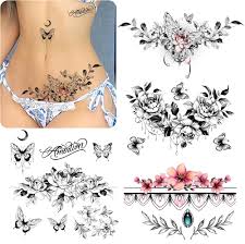 Amazon.com: ROARHOWL tatuajes temporales sexys para mujer, kit de tatuajes  sexy, hermoso y exquisito, flores realistas 3D, mariposas, abdomen, pecho,  cintura y espalda aplican tatuajes falsos para niña (diseño 3) : Belleza