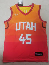 Utah jazz guard donovan mitchell mark j. New 45 Donovan Mitchell Jersey City Edition Yellow Orange Utah Jazz Jersey Utah Jazz Donovan Mitchell Utah
