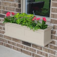 Plastic hanging baskets can be seen everywhere, but heavier plastic is also suitable for window. X 36 In Plastic Window Box Planter Garden Flower Box Mayne Fairfield 11 In Andoo Mystreetinpocket Com