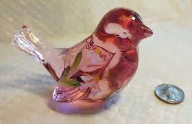 The fenton art glass company was founded in 1905 by frank l. Fenton Rose Pink Handpainted Glass Bird Figurine Beautiful Signed Glass Birds Fenton Glass Fenton