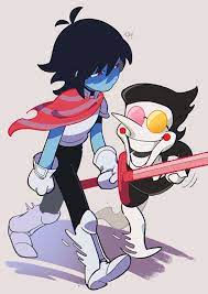 kris and spamton g. spamton (deltarune) drawn by senjochi_janai | Danbooru