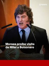 PEDIDO NEGADO &mdash; O ministro do STF Alexandre de Moraes negou o pedido da defesa de Jair Bolsonaro de autorização para uma visita do presidente da Argentina, Javier Milei, ao ex-presidente brasileiro,