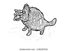 Download the printable dinosaur coloring sheet today! Abstract Triceratops Coloring Page Stock Vector Royalty Free 1140187418
