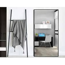 Wall mirrors are important too and are used for putting on makeup, shaving, brushing teeth and other tasks that don't require having a head to toe view of yourself. Yetudo Full Length Mirror Dressing Mirror With Standing Holder 59 X20 Large Rectangle Bedroom Floor Mirror Wall Mounted