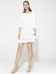 Elbow Sleeve Flounce Dress Dresses Flounced Dress Elbow Sleeve