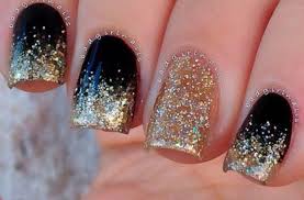 Black And Gold Glitter Toe Nails Here Are Some Cute Winter Nail Designs Between Black And Silver Glitter Nails Black And Gold Glitter Nails And B Gold Nails Prom Glitter Toe Nails Gold Nails