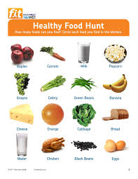 free printable healthy food hunt for grades 3 6 healthy