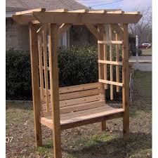 Park Style Garden Arbor With Bench Wood Arbor Wooden Trellis Arbor Bench